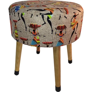 Premium Puf Koltuk Tabure - Etna Ütopya Kadın - Ahşap Gürgen Ayaklı