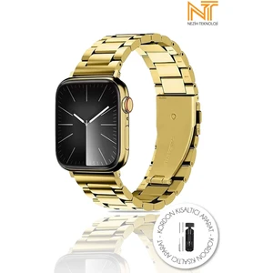 Apple Watch Seri 2/3/4/5/6/7/8/9/se/se2 38 40 41MM ve Seri 10 42MM Paslanmaz Çelik Metal Kordon