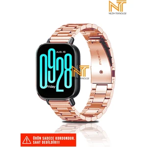 Redmi Watch 5 Active / Redmi 5 Lite Uyumlu Paslanmaz Çelik Baklalı Metal Kordon