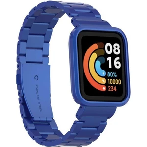 Xiaomi Mi Watch Lite Uyumlu Baklalı Paslanmaz Çelik Klipsli Kordon ve Kasa Koruyucu