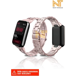 Xiaomi Mi Band 7 Pro Uyumlu Paslanmaz Çelik Baklalı Metal Kordon