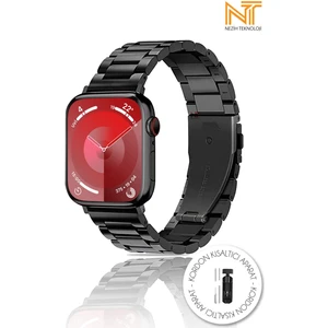 Apple Watch Seri 2/3/4/5/6/7/8/9/se/se2 38 40 41MM ve Seri 10 42MM Paslanmaz Çelik Metal Kordon