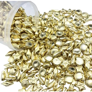 Yiğit Aksesuar 50 Adet Gold Deniz Figürleri Plastik Ara Aparat Takı Yapım Malzemeleri