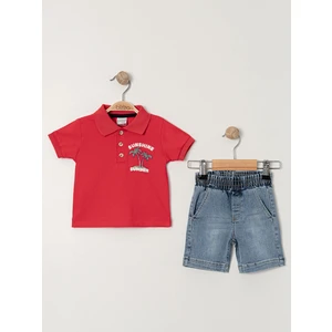 Erkek Bebek Şortlu Takım 9-24 Ay Kırmızı