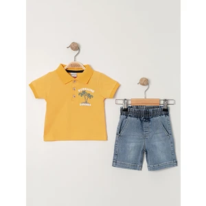 Erkek Bebek Şortlu Takım 9-24 Ay Hardal