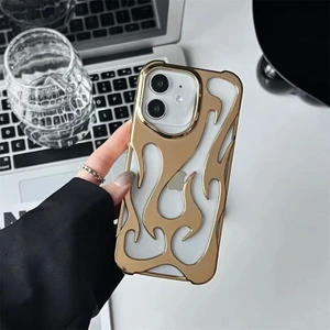 Apple iPhone 12 Uyumlu Kılıf Zebana Flame Silikon Kılıf Gold
