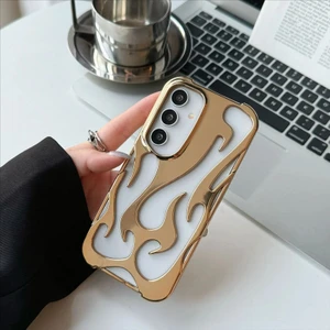 Samsung Galaxy A15 5g Uyumlu Kılıf Zebana Flame Silikon Kılıf Gold