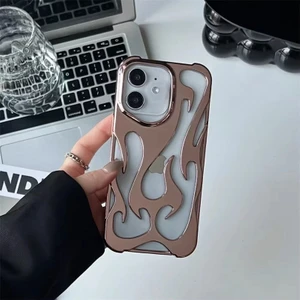 Apple iPhone 12 Uyumlu Kılıf Zebana Flame Silikon Kılıf Rose Gold
