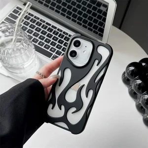 Apple iPhone 11 Uyumlu Kılıf Zebana Flame Silikon Kılıf Siyah