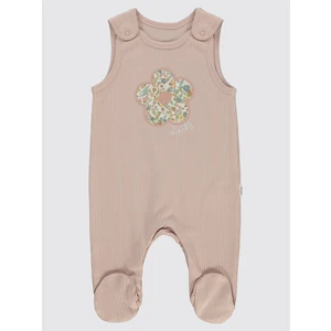 Civil Baby Kız Bebek Salopet 1-6 Ay Pudra