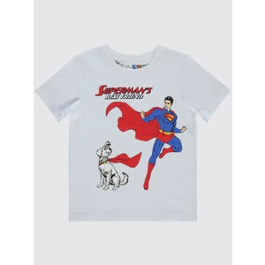 Süperman Erkek Çocuk Tişört 2-5 Yaş Beyaz