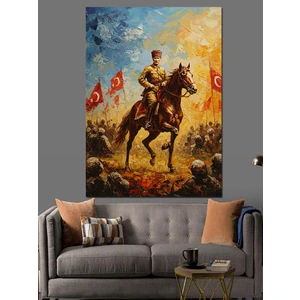 Karizma Tablo Mustafa Kemal Atatürk Dekoratif Kanvas - Mdf Ahşap Tablo