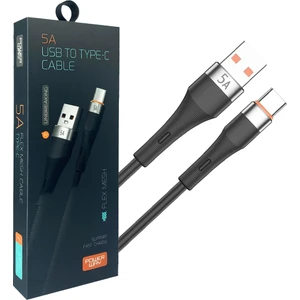 Powerway HC05 Örgülü 5 Amper USB To Type- C 1 Metre Şarj Data Kablosu