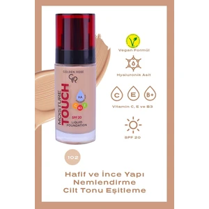 Golden Rose Moisture Touch Liquid Foundation Spf20 No: 102 Nemlendirici Etkili Fondöten - 8691190533670