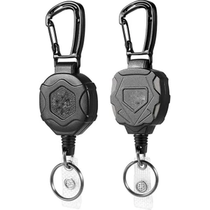 2 Paket Geri Çekilebilir Anahtarlık, Çelik Geri Çekilebilir Kordonlu Kimlik Rozeti Makarası (Yurt Dışından)