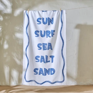 Bella Maison %100 Pamuk Marine Baskılı Plaj Havlusu Beyaz (90x150 cm)