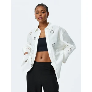 Pamuklu 3/4 Kol Uzun Oversize Fistolu Gömlek