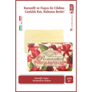 Nesti Dante Romantica Gillyflower & Fucsia Katı Sabun 250gr | Nemlendirici | Karanfil ve Fuşya Özü