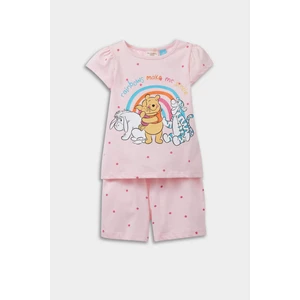 Kız Bebek Disney Winnie The Pooh Pijama Takımı Kısa Kollu Penye Üst Beli Lastikli Şort E4650A525HS