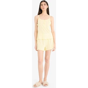 Pijama Takımı Askılı Üst Beli Lastikli Şort-Fall in Love E9830AX25SM