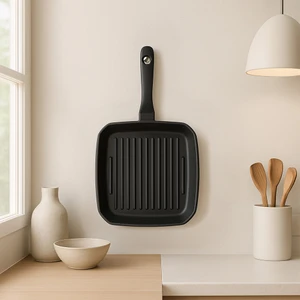 Royal Elite Siyah 26 cm Alüminyum Döküm Grill Tava