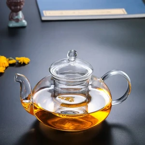 Cam Demlik Bitki Çayı Demliği Cam Süzgeçli 600ML