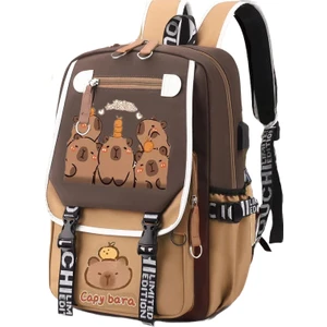 "şık Kawaii Capybara Bilgisayar Sırt Çantası Üniversite Okul Günlük Sırt Çantası Gençler Için Büyük Kapasiteli Ayarlanabilir Askılı Okul Çantası " (Yurt Dışından)