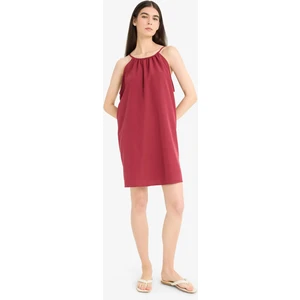 Yuvarlak Yaka Terry Cotton Mini Plaj Elbisesi-Fall in Love E5102AX25SP