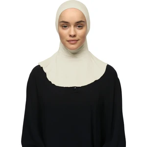 Kadın Tesettür Pratik Boyunluklu Hijab - Sporcu Bone - Koyu Krem