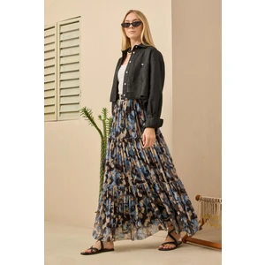 Katlı Tül Etek Brush Desen