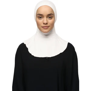 Kadın Tesettür Pratik Boyunluklu Hijab - Sporcu Bone - Ekru
