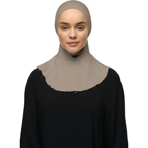 Kadın Tesettür Pratik Boyunluklu Hijab - Sporcu Bone - Açık Vizon