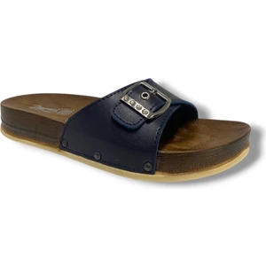 21501-25 Deri Anatomik Tek Bant Kadın Terlik