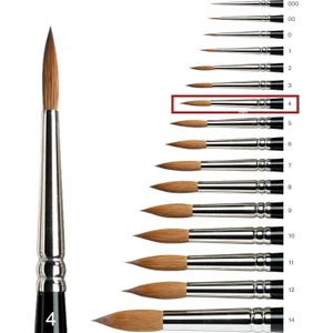 145 Serisi Yuvarlak Uçlu Sulu Boya Fırçası No:4