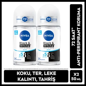 Nıvea Invisible Black & White Pure Kadın Deodorant Roll-On 50 ml 2'li