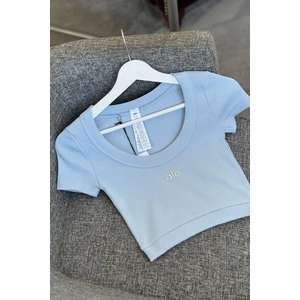 Geniş Yaka Kaşkorse Body- Bebe Mavisi