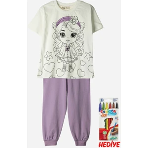 En Sevimli Figürleri Özel Kalemi ile Boyanabilir Çocuk Pijama Takımı (Yıkama Sonrası Leke Bırakmaz)