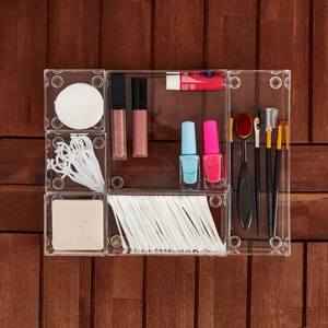 Esda Store 23 cm Çekmece İçi Şeffaf Plastik Organizer Seti - 6 Parça, Dayanıklı ve Montajsız Kullanım