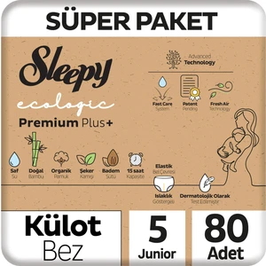 Ecologic Premium Plus Süper Paket Külot Bez 5 Numara Junior 80 Adet
