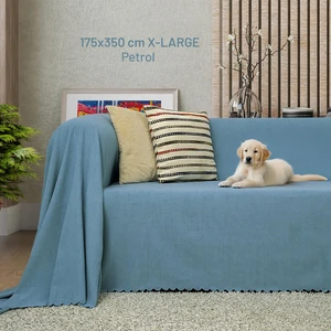 Latuda Concept Kaymaz Koltuk Örtüsü Çift Taraflı Mikrofiber Şönil 175X350 cm XLARGE - Petrol – Kedi Köpek ve Çocuk Dostu