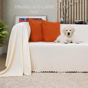 Latuda Concept Kaymaz Koltuk Örtüsü Çift Taraflı Mikrofiber Şönil 175X350 cm XLARGE - Ekru – Kedi Köpek ve Çocuk Dostu