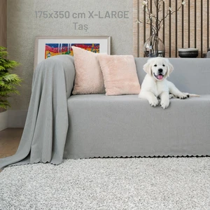 Latuda concept Kaymaz Koltuk Örtüsü Çift Taraflı Mikrofiber Şönil 175X350 cm XLARGE- Taş – Kedi Köpek ve Çocuk Dostu