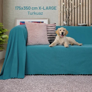 Latuda Concept Kaymaz Koltuk Örtüsü Çift Taraflı Mikrofiber Şönil 175X350 cm XLarge- Turkuaz – Kedi Köpek ve Çocuk Dostu