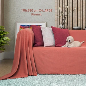 Latuda concept Kaymaz Koltuk Örtüsü Çift Taraflı Mikrofiber Şönil 175X350 cm XLARGE- Kiremit – Kedi Köpek ve Çocuk Dostu