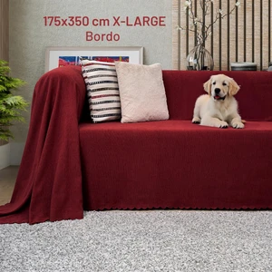 Latuda Concept Kaymaz Koltuk Örtüsü Çift Taraflı Mikrofiber Şönil 175X350 cm XLARGE- Bordo – Kedi Köpek ve Çocuk Dostu