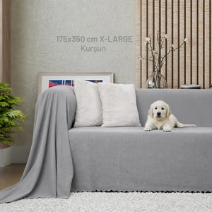 Latuda Concept Kaymaz Koltuk Örtüsü Çift Taraflı Mikrofiber Şönil 175X350 cm XLARGE- Kurşun – Kedi Köpek ve Çocuk Dostu