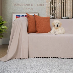 Latuda Concept Kaymaz Koltuk Örtüsü Çift Taraflı Mikrofiber Şönil 175X350 cm XLARGE- Camel – Kedi Köpek ve Çocuk Dostu