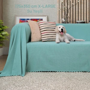 Latuda Concept Kaymaz Koltuk Örtüsü Çift Taraflı Mikrofiber Şönil 175X350 cm XLARGE- Su Yeşili – Kedi Köpek ve Çocuk Dostu