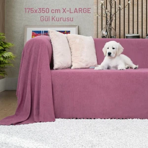 Latuda Home Kaymaz Koltuk Örtüsü Çift Taraflı Mikrofiber Şönil 175X350 cm Xl- Gül Kurusu – Kedi Köpek ve Çocuk Dostu