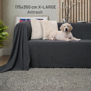 Latuda Home Kaymaz Koltuk Örtüsü Çift Taraflı Mikrofiber Şönil 175X350 cm Xl- Antrasit – Kedi Köpek ve Çocuk Dostu